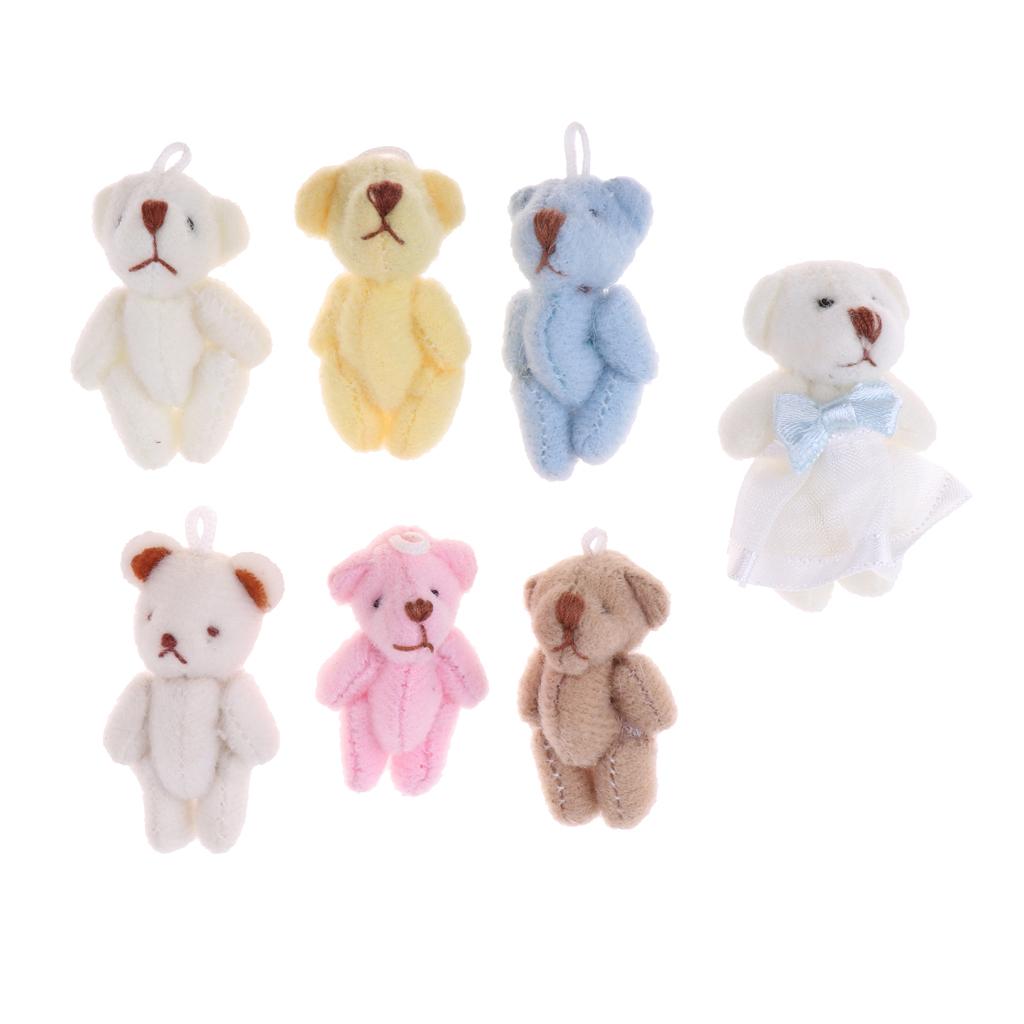 1/12 Doll Plush Mini Little Bear Toy for Doll Accessory Pink