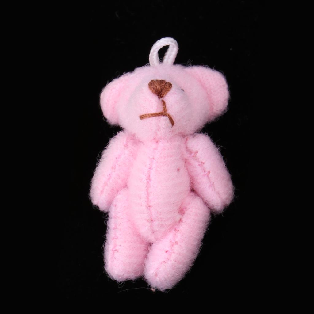 1/12 Doll Plush Mini Little Bear Toy for Doll Accessory Pink