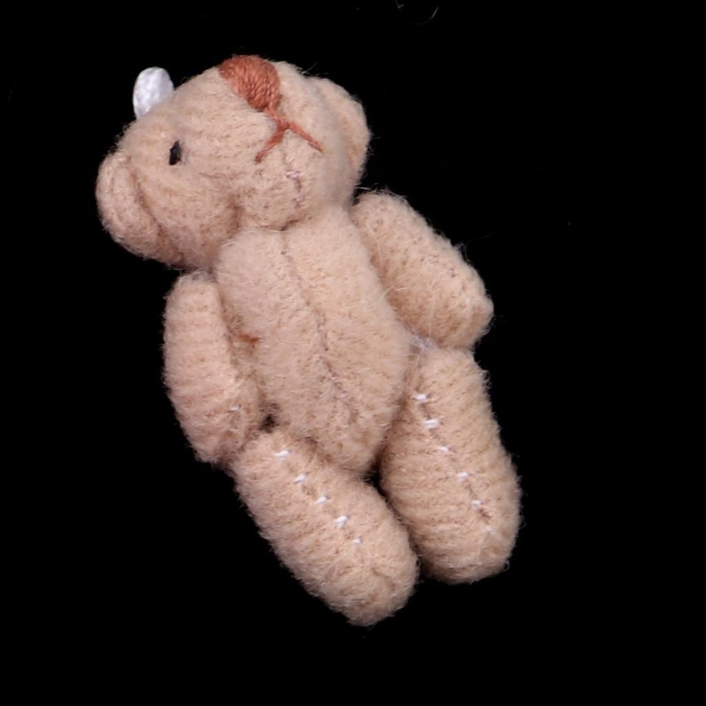 1/12 Doll Plush Mini Little Bear Toy for Doll Accessory Coffe