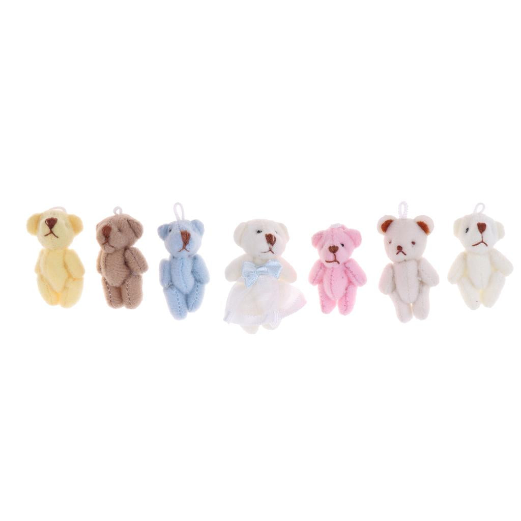 1/12 Doll Plush Mini Little Bear Toy for Doll Accessory Coffe