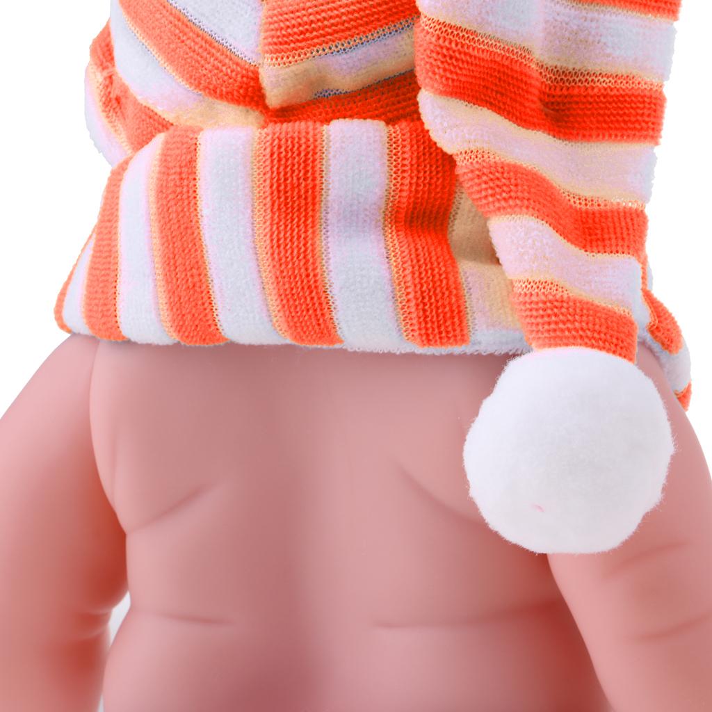 30cm Vinyl Newborn Baby Doll Kids Sleeping Toy Practice Parenting Toy Orange