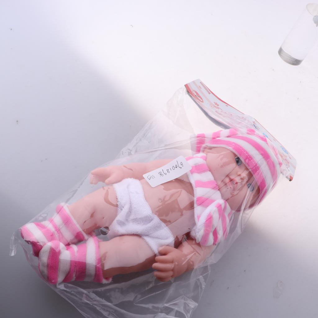 30cm Vinyl Newborn Baby Doll Kids Sleeping Toy Practice Parenting Toy Pink