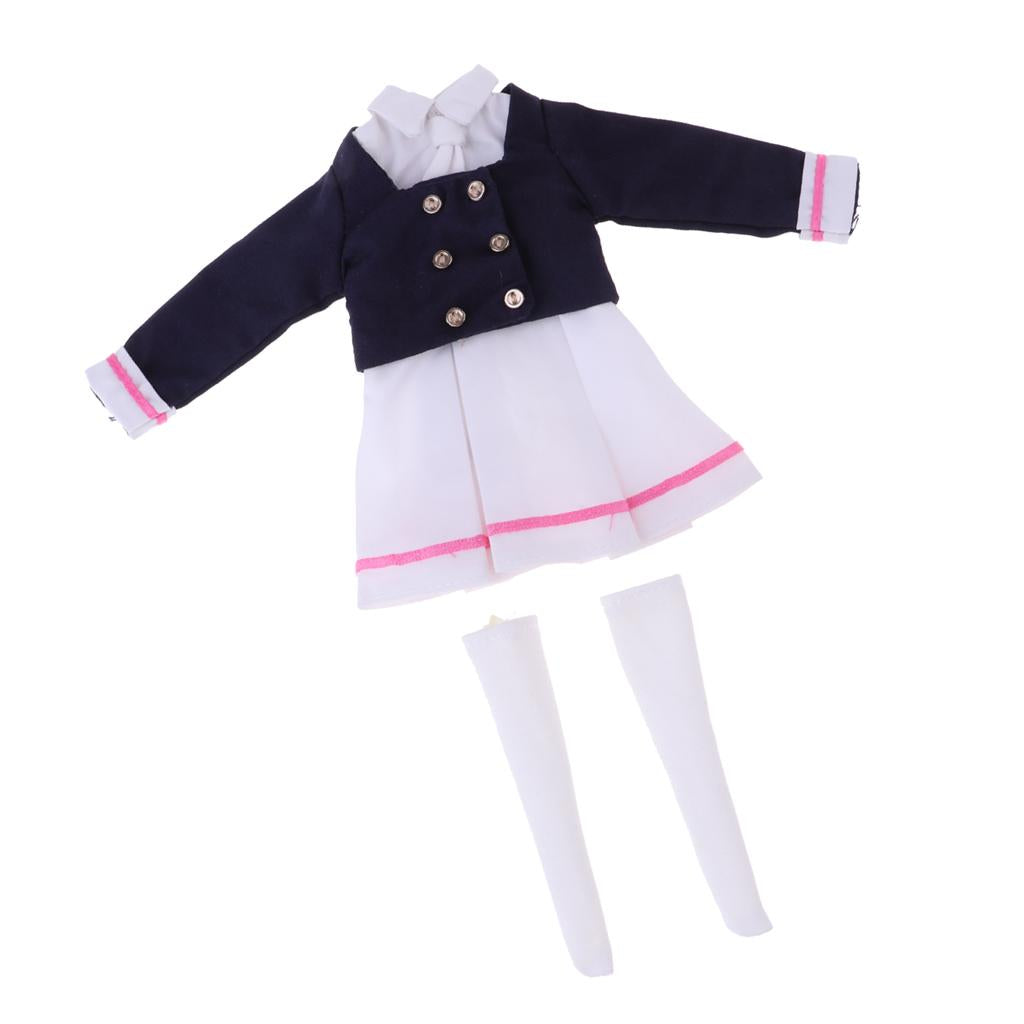 1/6 Scale Schoolgirl Dress Socks Outfit for 12'' Neo Blythe Azone Licca Doll