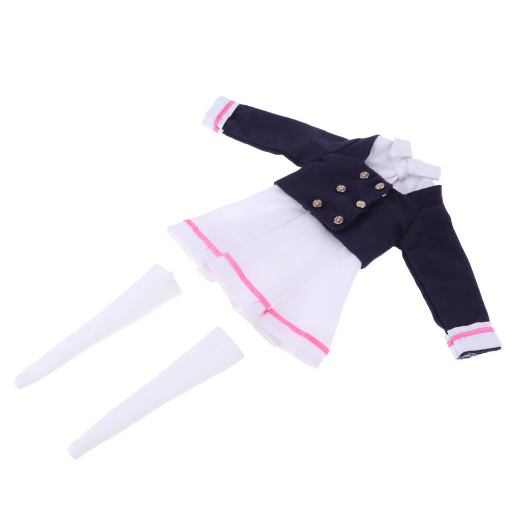 1/6 Scale Schoolgirl Dress Socks Outfit for 12'' Neo Blythe Azone Licca Doll