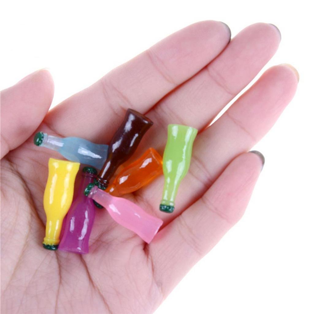 Set of 7 Pieces Miniature Cocktail Bottles Model Dollhouse Foods Accessories