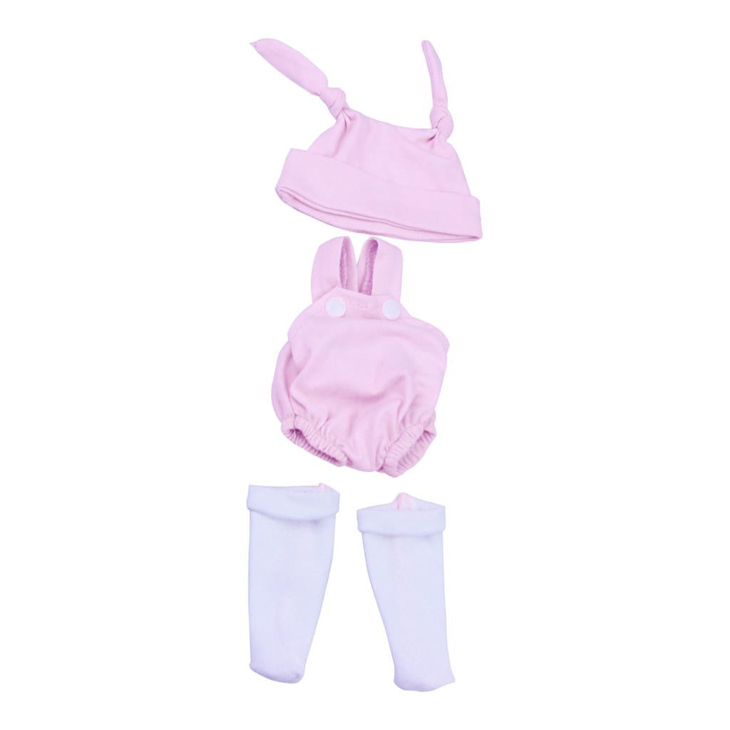 Lovely Rabbit Rompers Hat Socks for 10''-11'' Reborn Baby Girl Doll Clothes