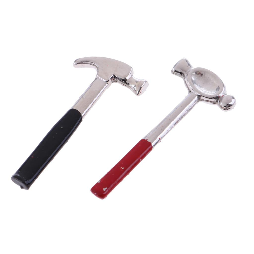 1:12 Dollhouse Miniature Tool Kit Metal Hammer Plier Scissor Saw Screwdriver