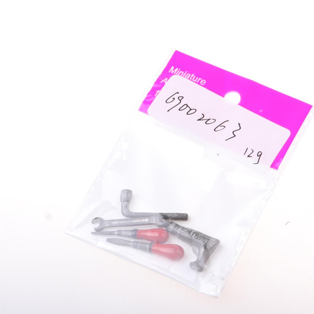 1:12 Miniature Metal Repairing Tools Kit Dollhouse Garage Accessories