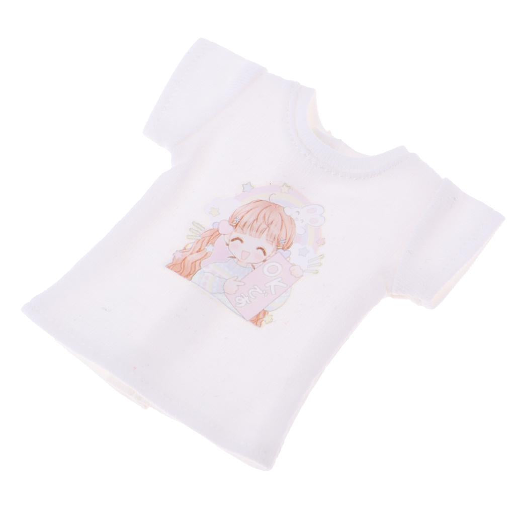 Doll Clothing Short Sleeve T-shirt Tops for 1/6 Blythe BJD Doll White Ok