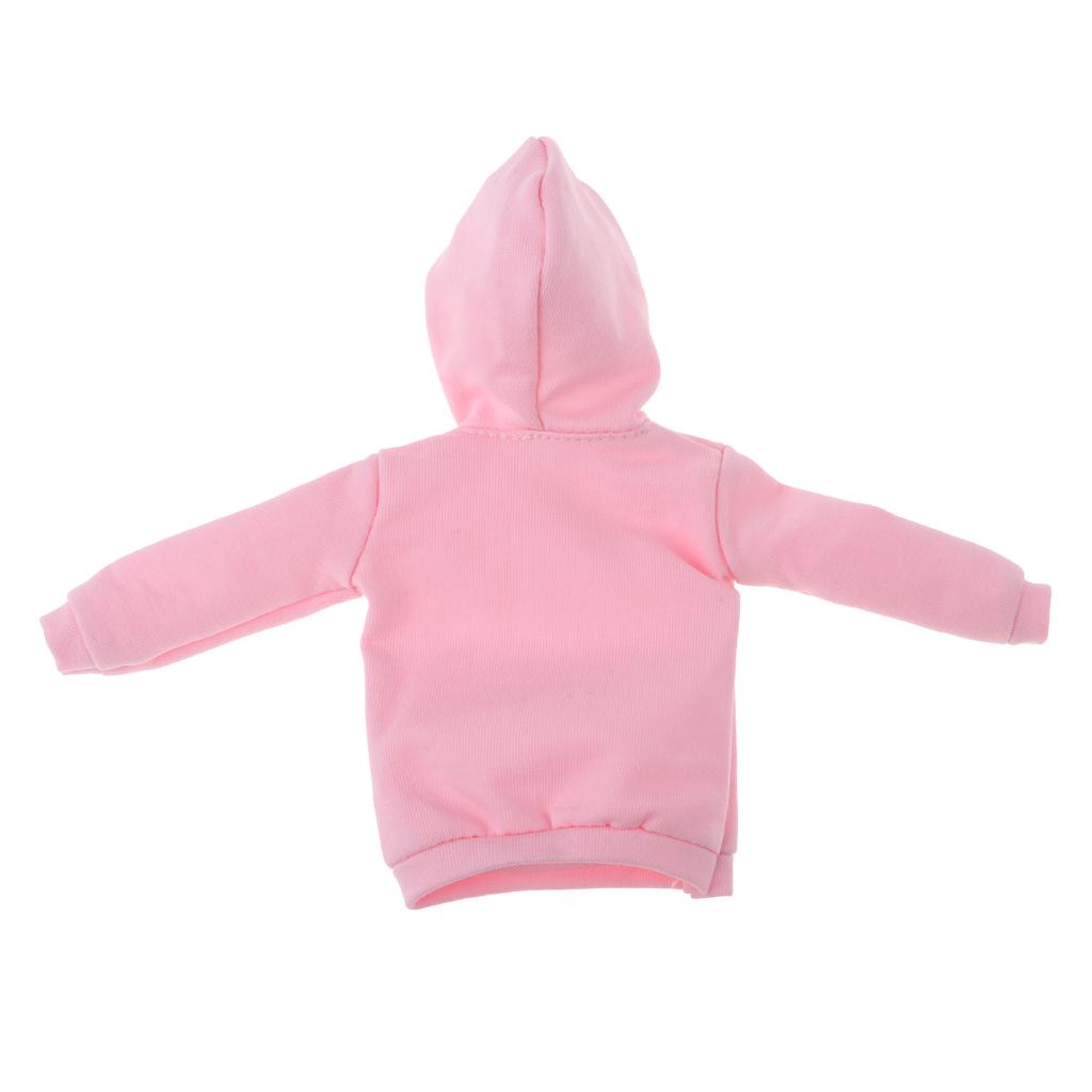 Casual Long Pure Hoodie Top Sweatshirt for 1/6 Blythe Dolls Accs Water Pink