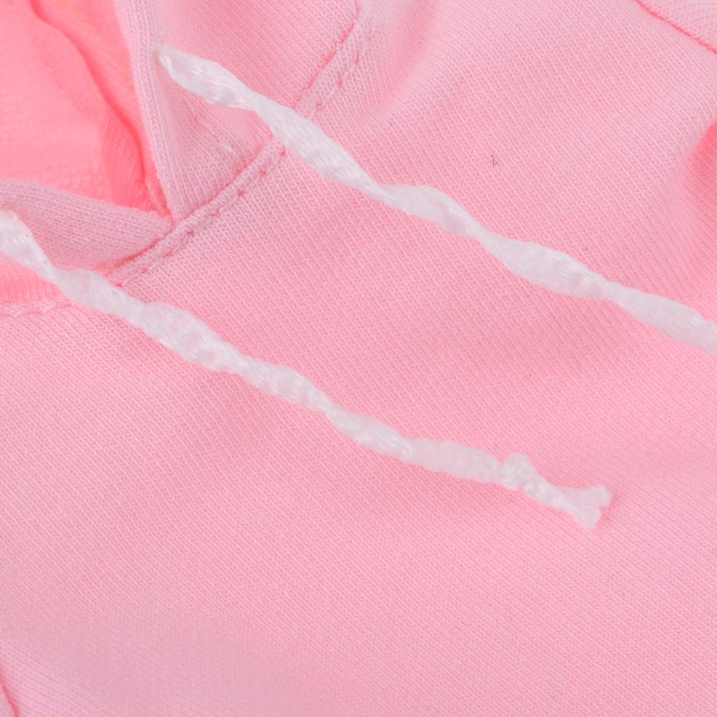 Casual Long Pure Hoodie Top Sweatshirt for 1/6 Blythe Dolls Accs Water Pink