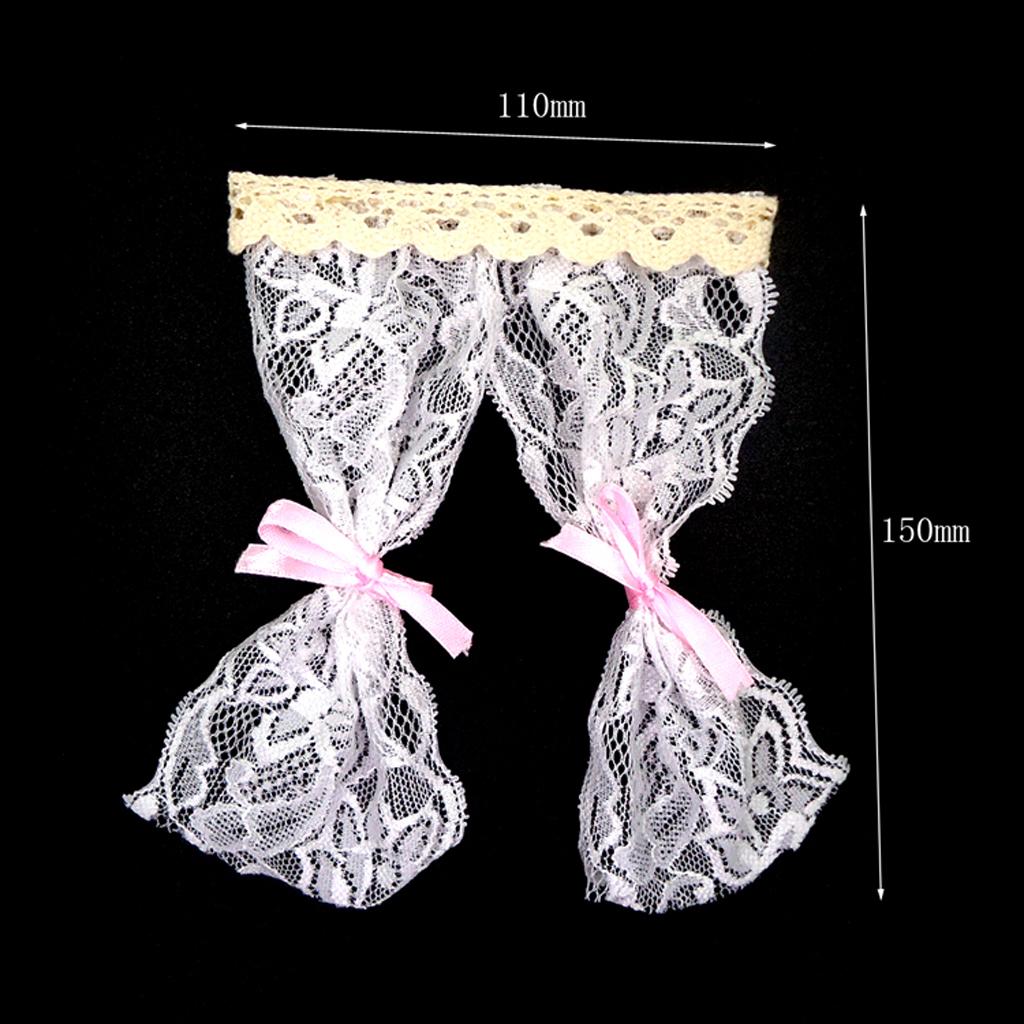 Handmade Dollhouse Miniatures Decoration Lace Curtain for 1/12 Dollhouse