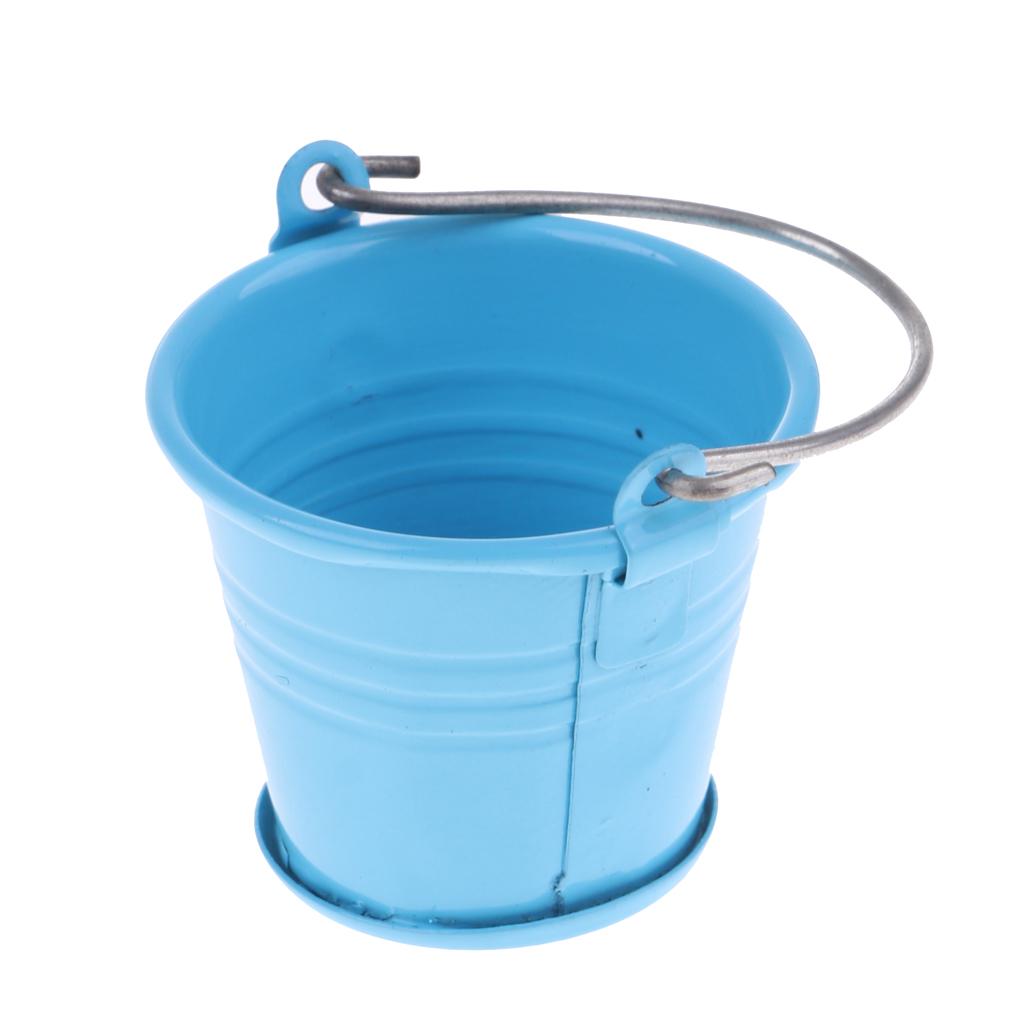 1/12 Dollhouse Miniature Kitchen Garden Water Bucket Pail Furniture Blue
