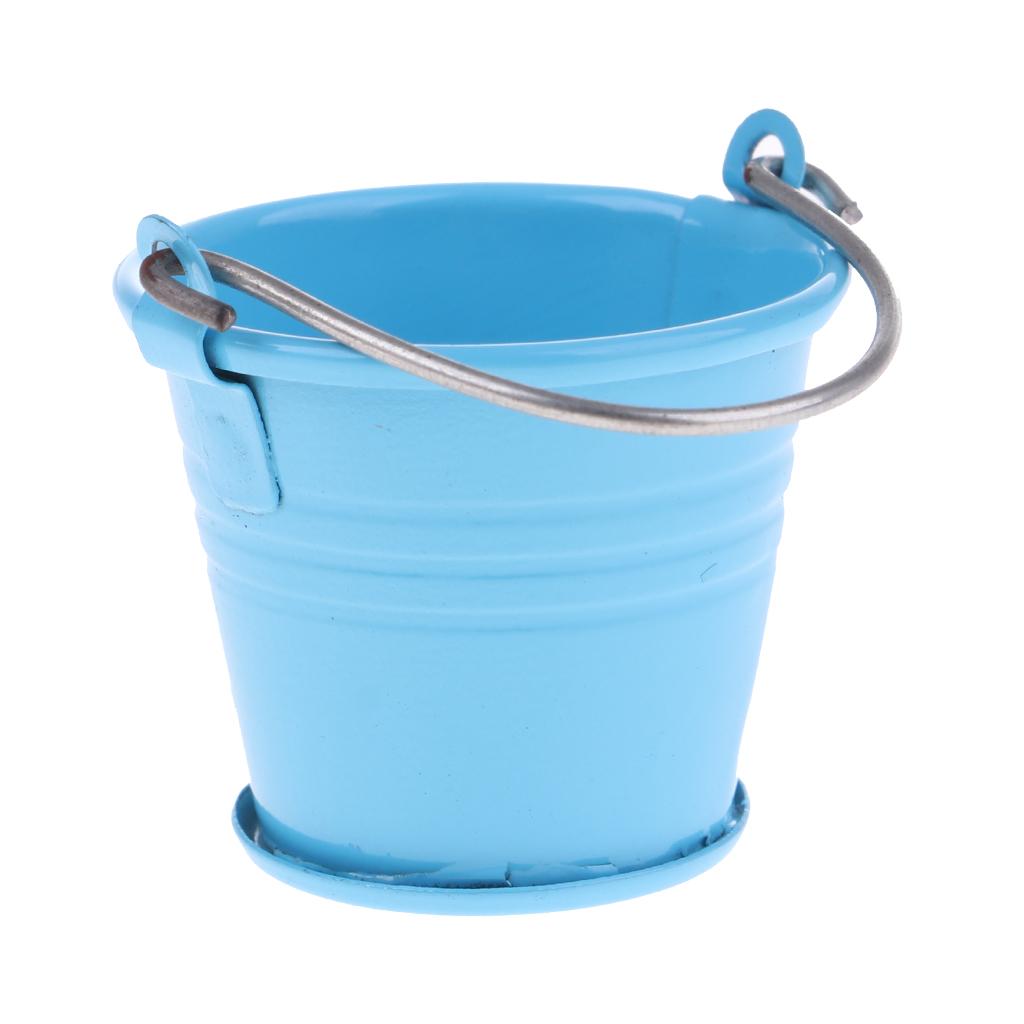 1/12 Dollhouse Miniature Kitchen Garden Water Bucket Pail Furniture Blue