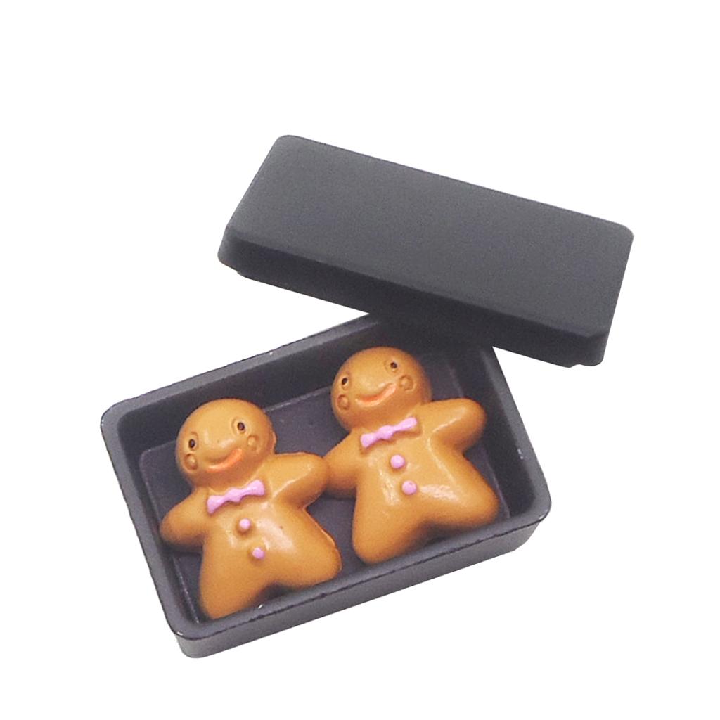 Lovely 1:12 Dollhouse Miniatures Accessories Biscuit Box with Cookies Black