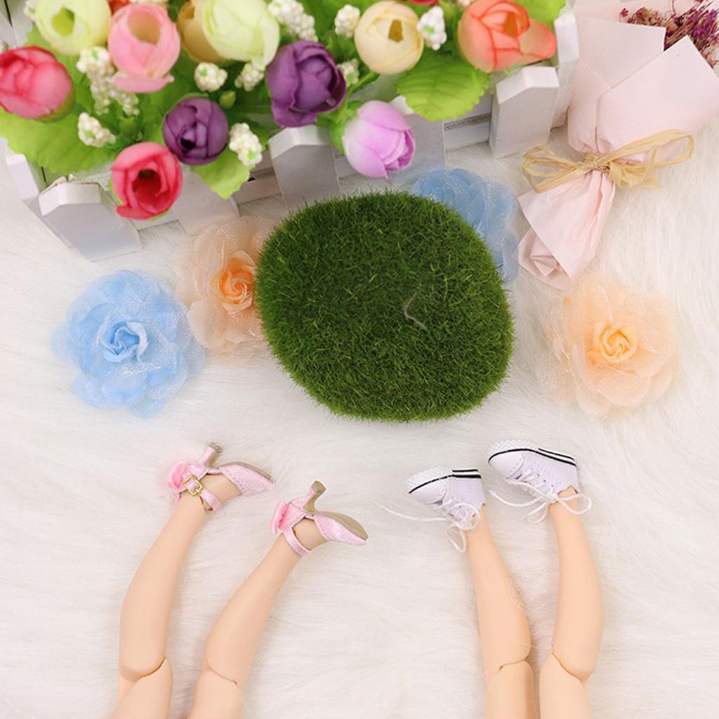 Fashion Doll Pointed Toe Shoes Block High Heels for 1/6 Blythe Dolls Red