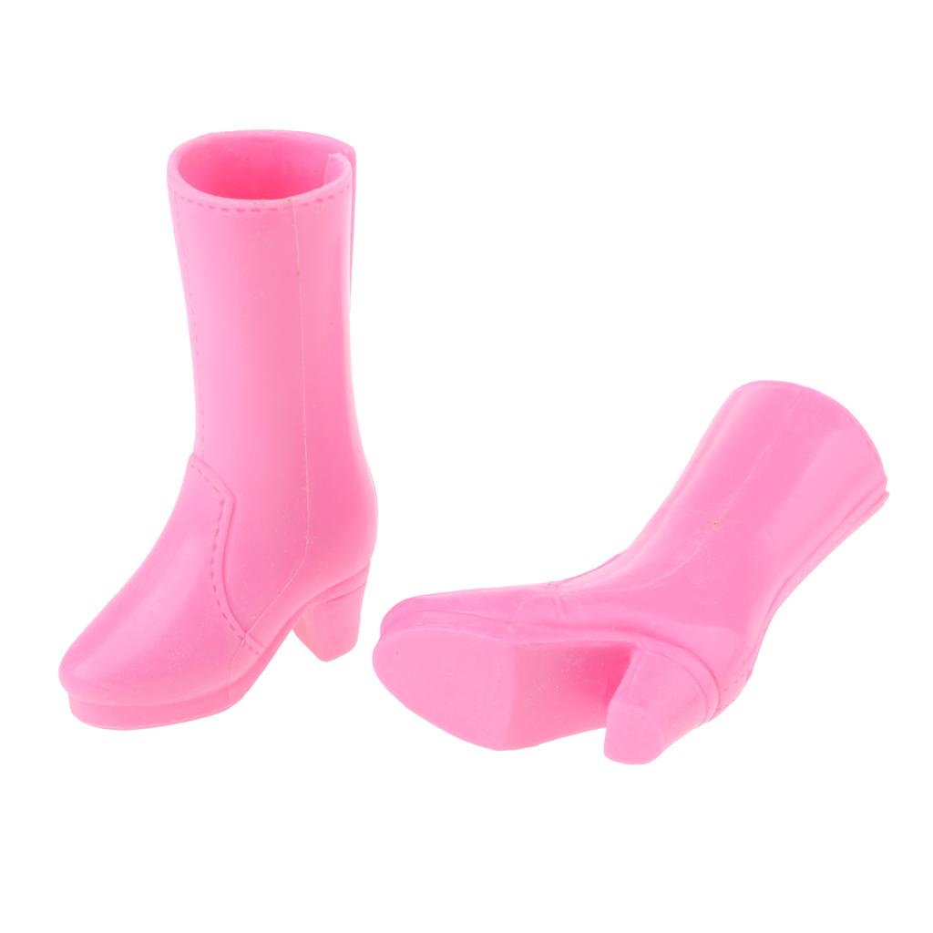 Plastic Boots Shoes for 12inch Blythe 1/6 Licca Doll Clothing Accessory Pink