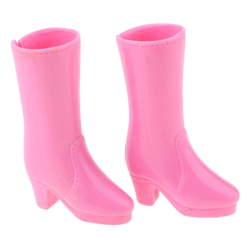 Plastic Boots Shoes for 12inch Blythe 1/6 Licca Doll Clothing Accessory Pink