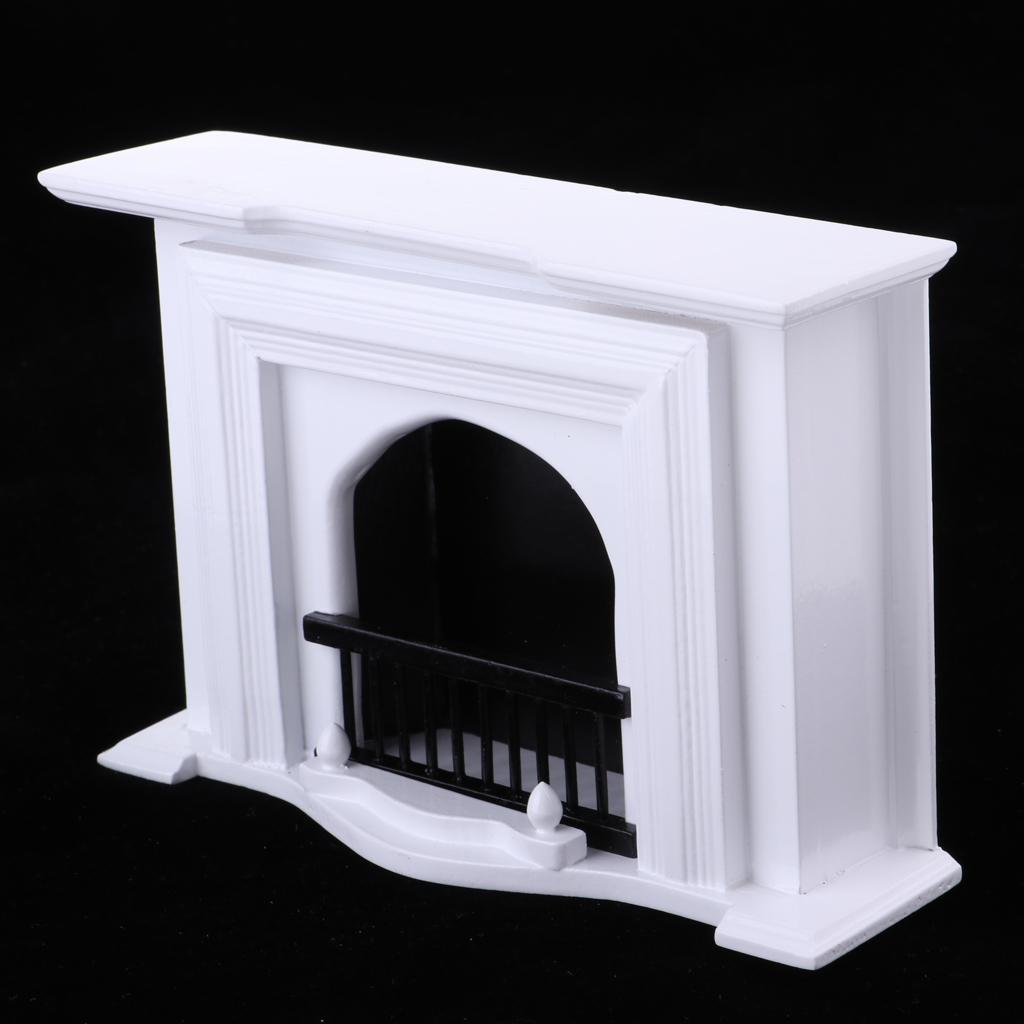 1/12 Dollhouse Furniture European Style Wooden Fireplace Living Room Decor