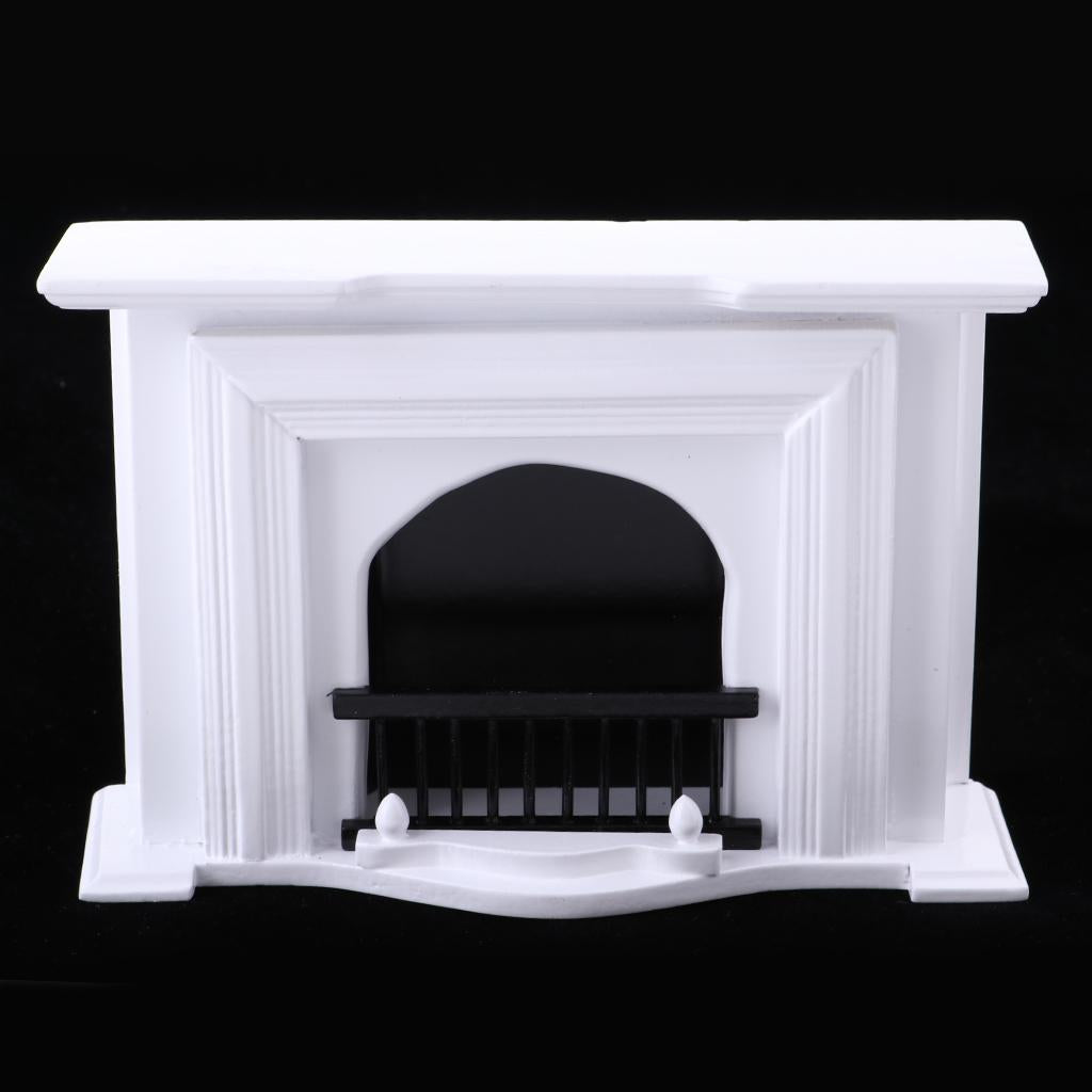 1/12 Dollhouse Furniture European Style Wooden Fireplace Living Room Decor