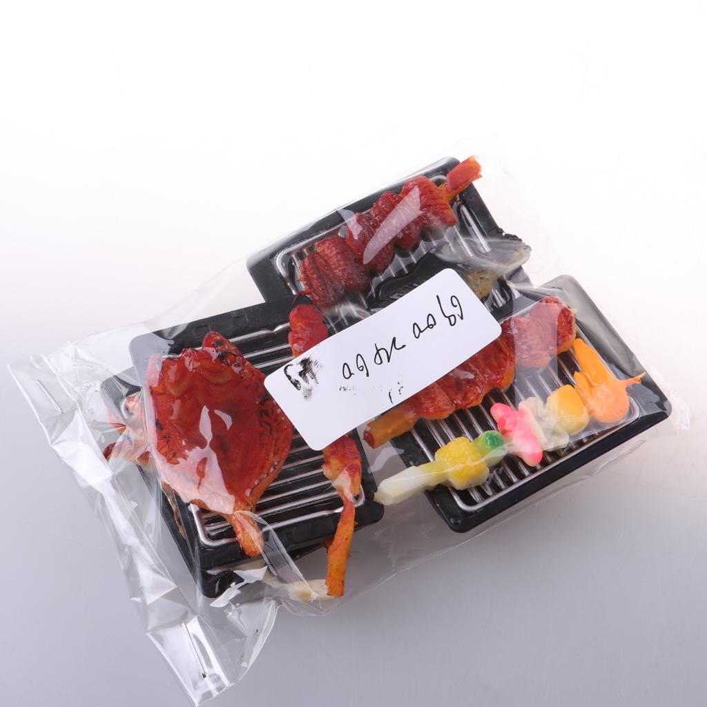4pcs 1/6 Dollhouse Miniature Kitchen Food Barbecue BBQ - Iron Plate