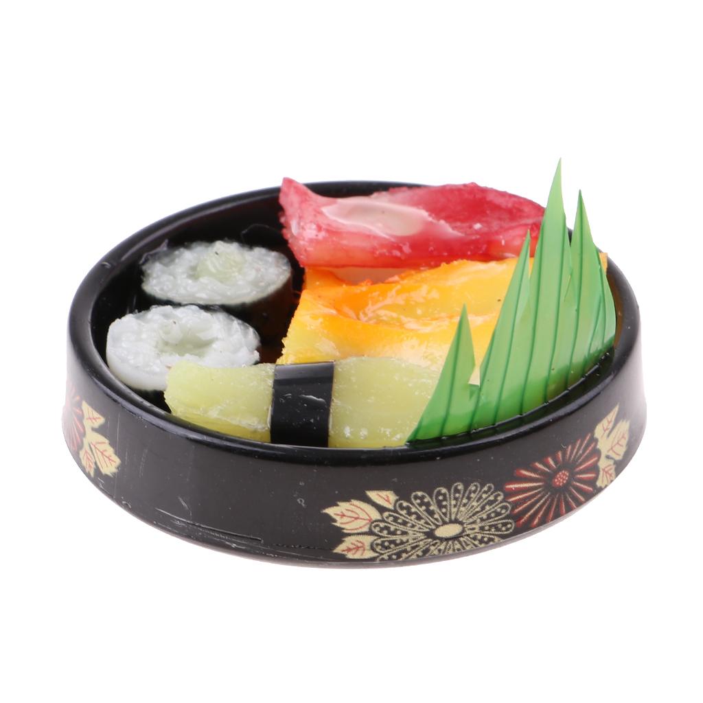 1/6 1/12 Dollhouse Miniatures Vivid Japanese Food Sushi - Round Plate A