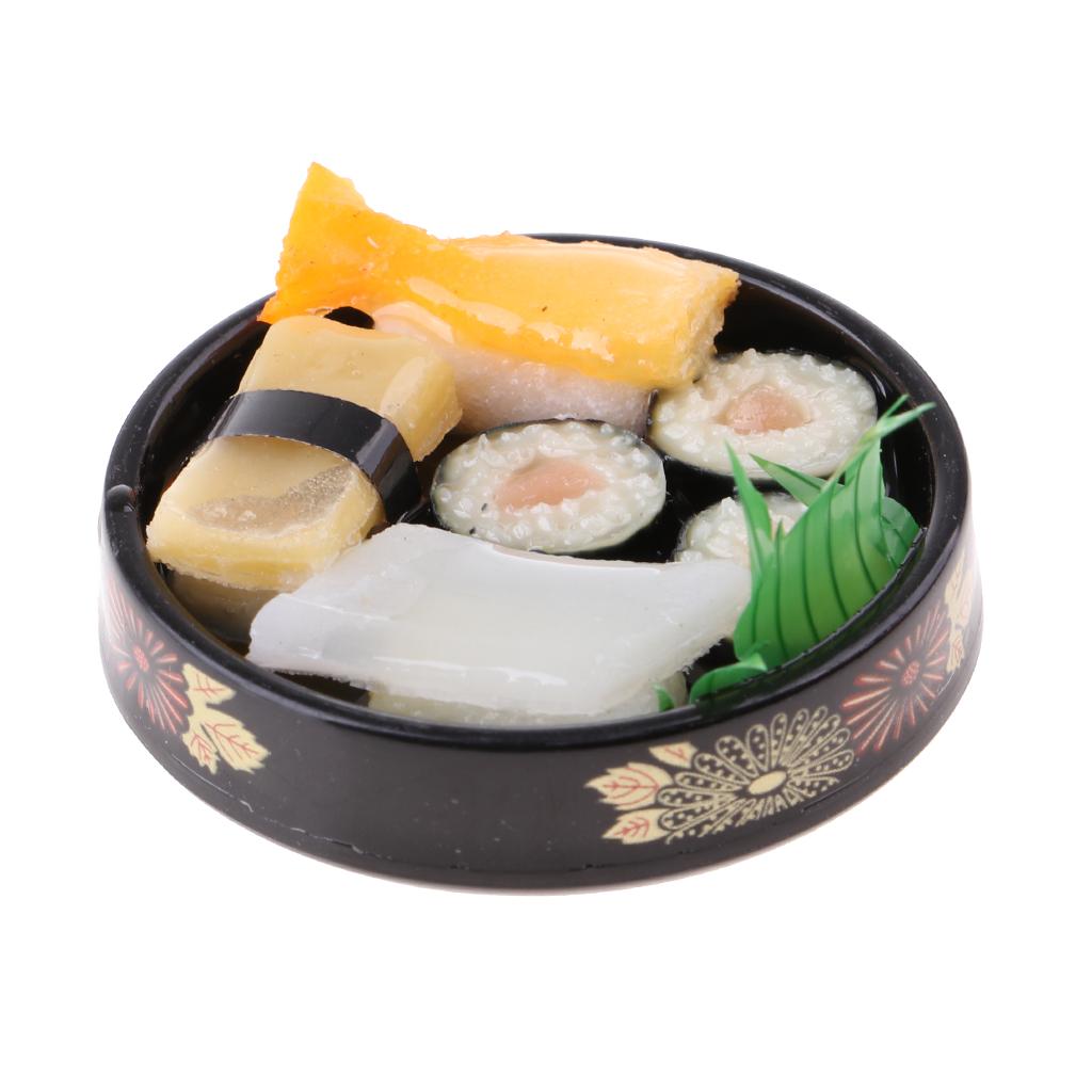 1/6 1/12 Dollhouse Miniatures Vivid Japanese Food Sushi - Round Plate B