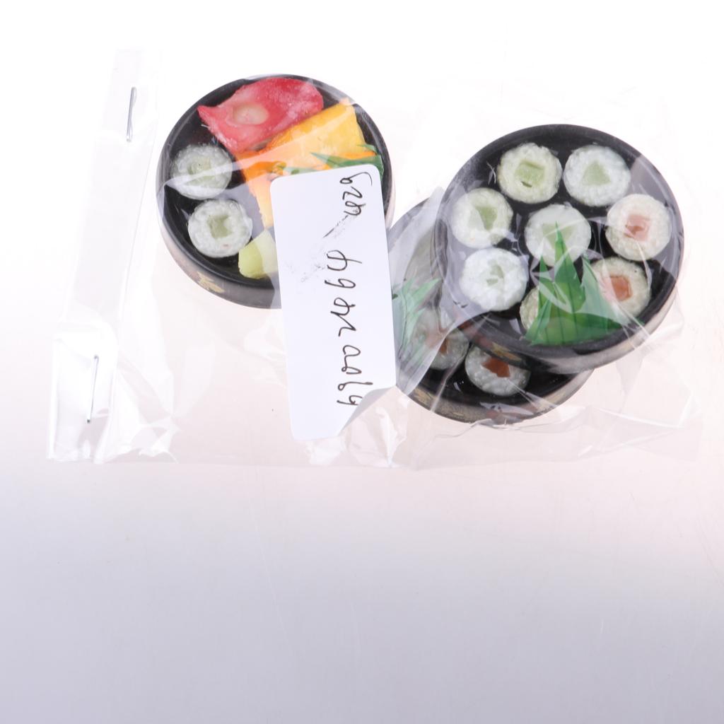 3pcs 1/6 Dollhouse Miniatures Vivid Japanese Food Sushi - Round Plate