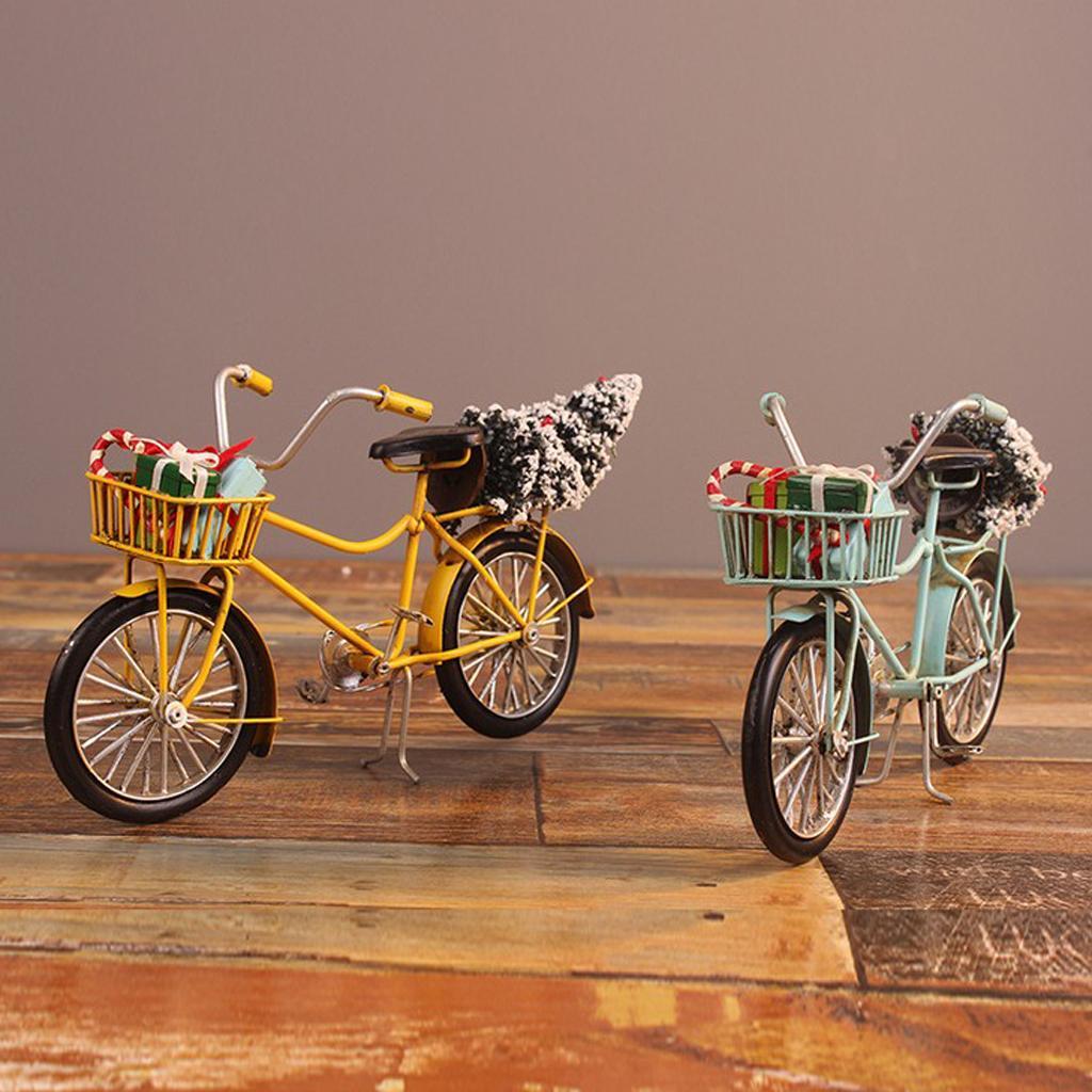1:10 Alloy Bicycle Model Dollhouse Miniatures Furniture Garden Decor Yellow