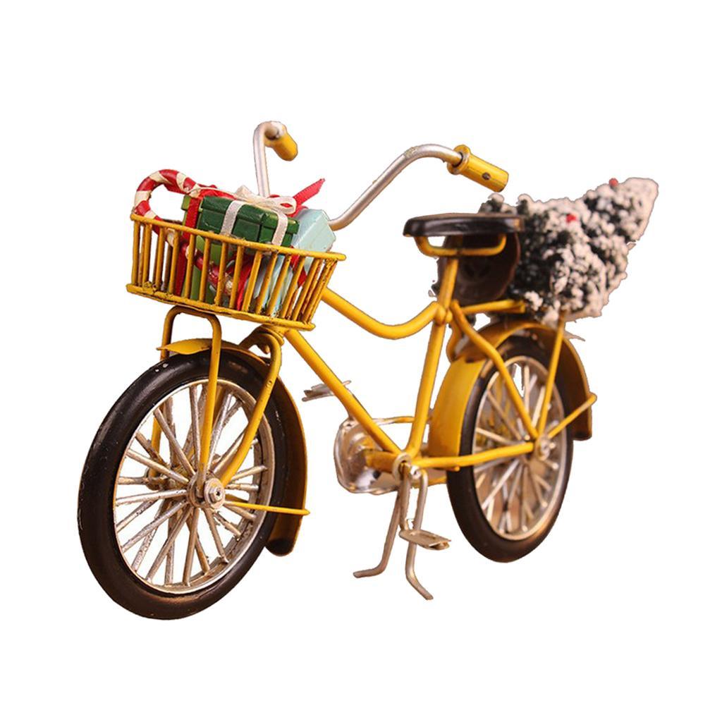 1:10 Alloy Bicycle Model Dollhouse Miniatures Furniture Garden Decor Yellow