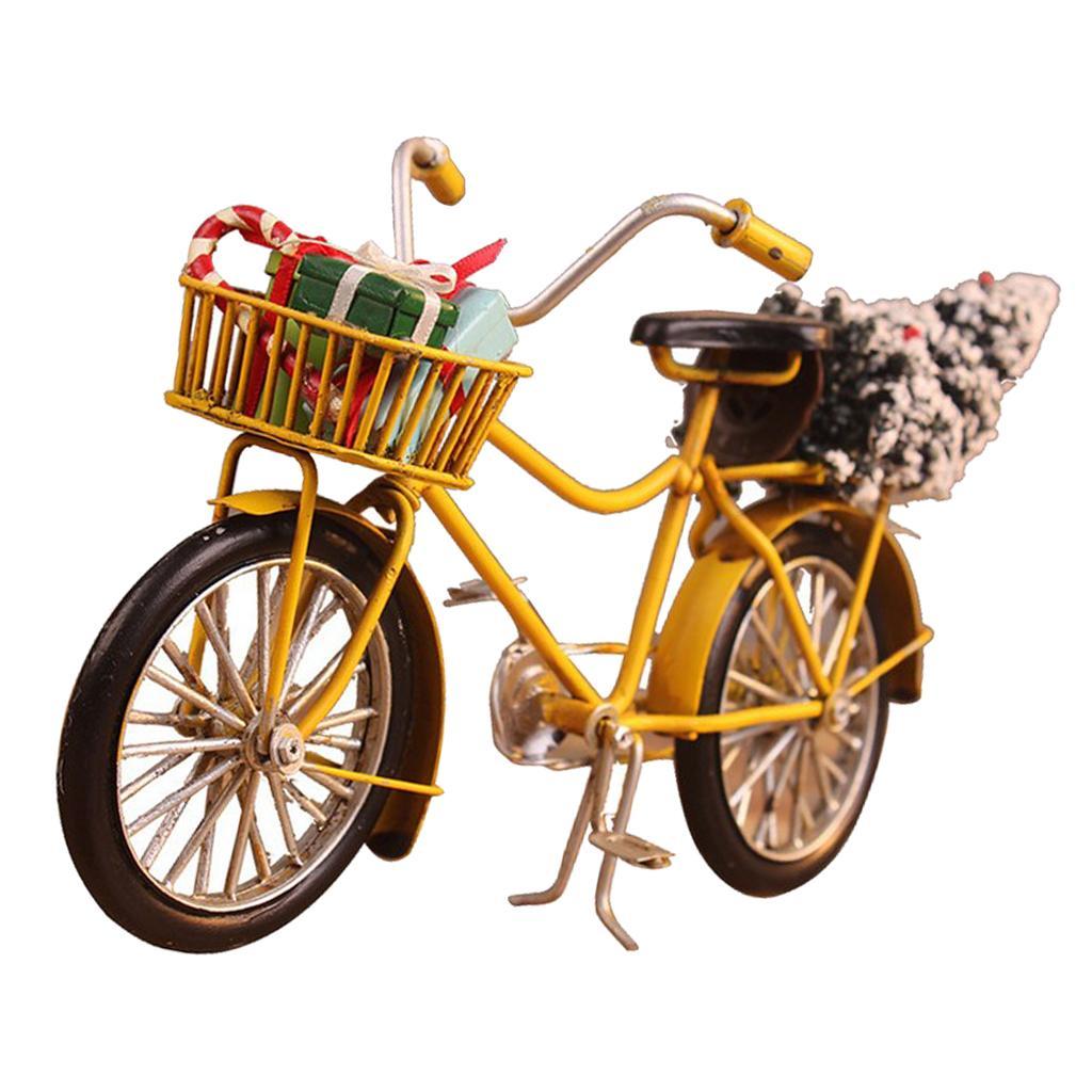 1:10 Alloy Bicycle Model Dollhouse Miniatures Furniture Garden Decor Yellow