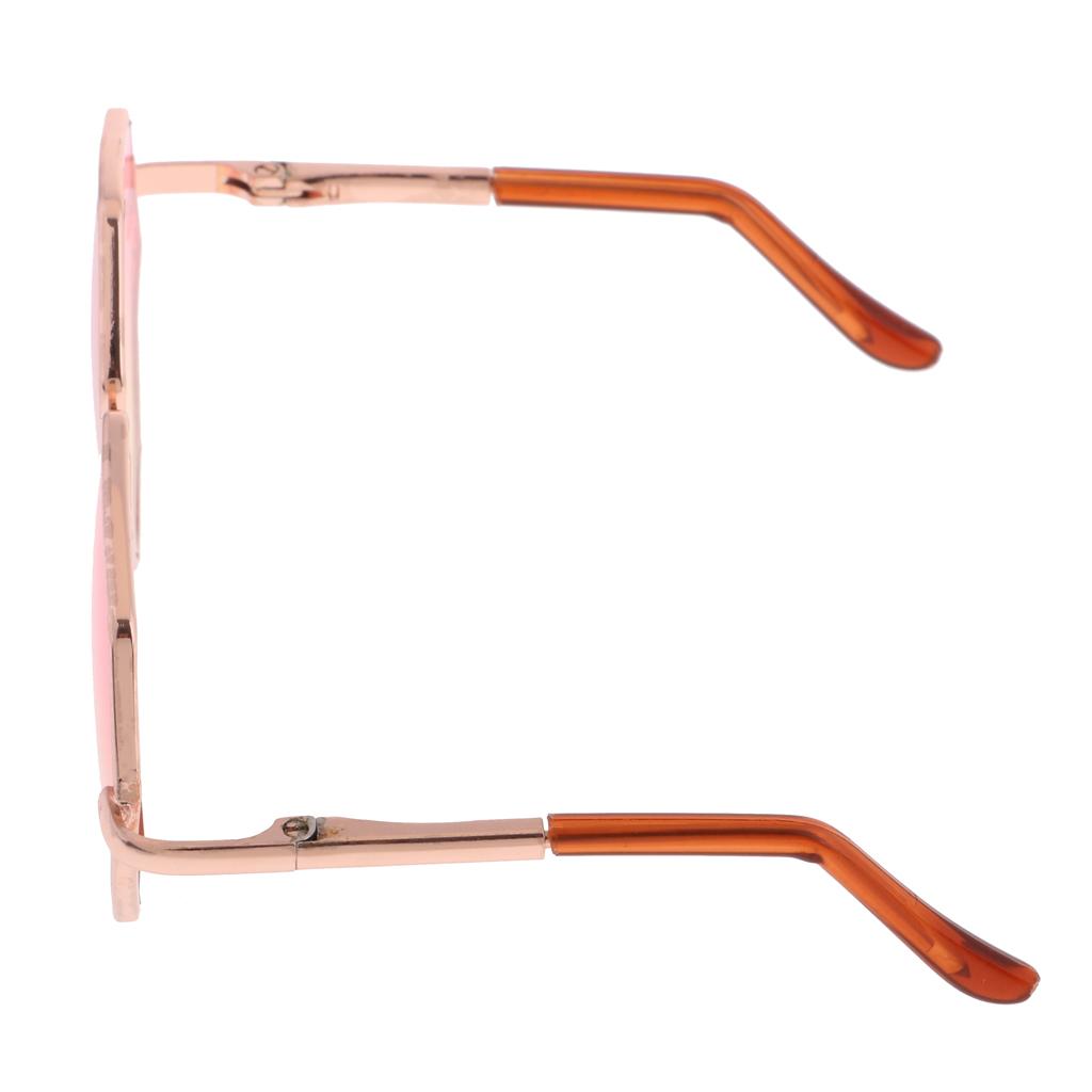 Golden Frame Hexagon Glasses Sunglasses for 1/6 Blythe Dolls Pink & Yellow
