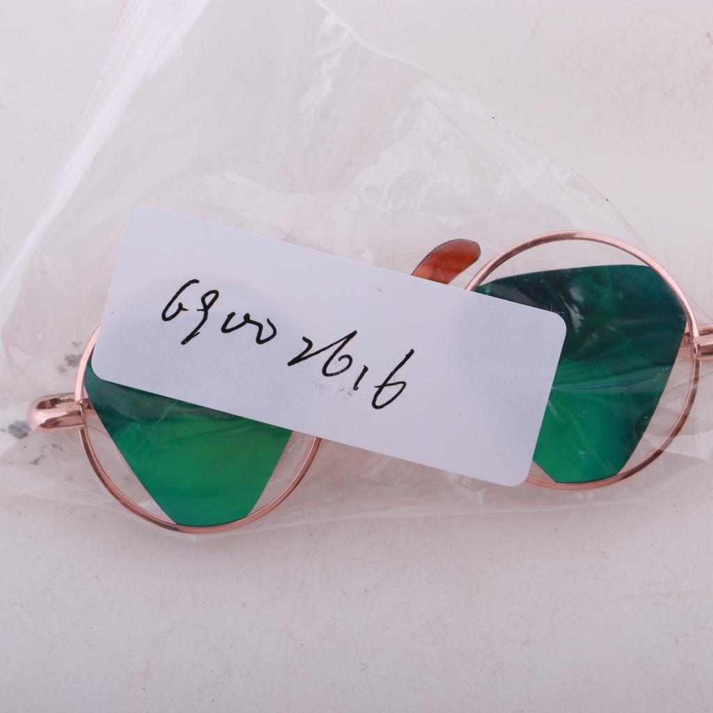 Golden Frame Triangle Lens Glasses Sunglasses for Blythe Dolls Green