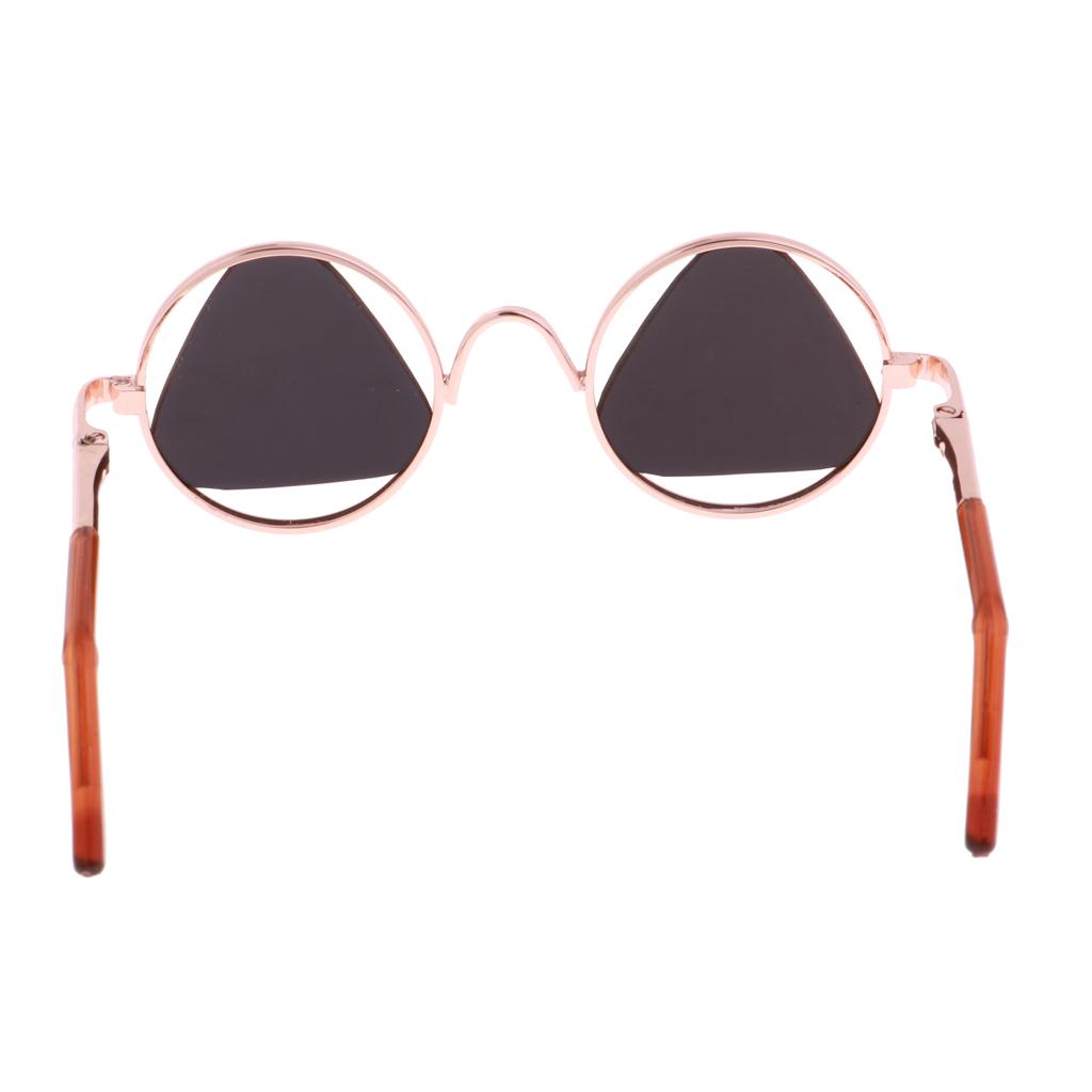 Golden Frame Triangle Lens Glasses Sunglasses for Blythe Dolls Green
