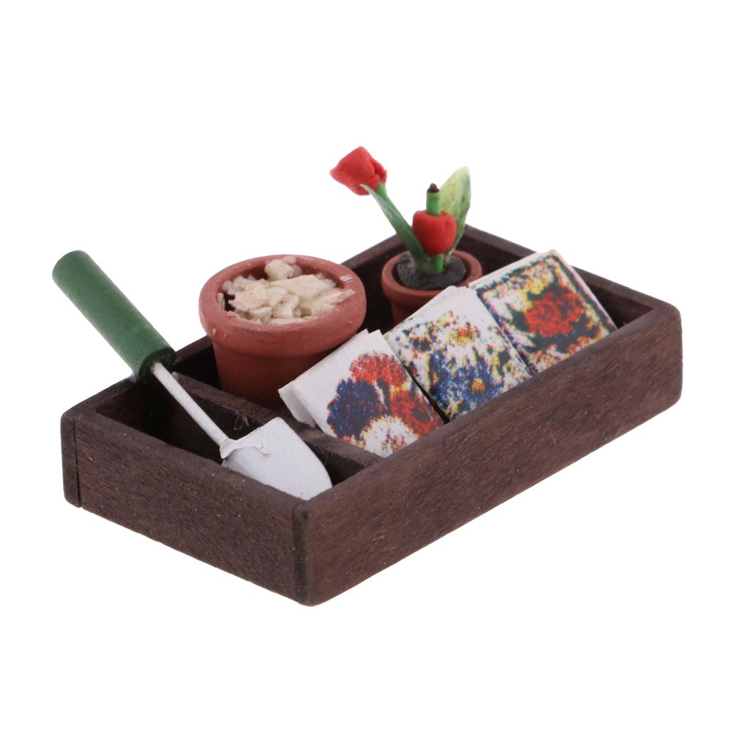 1/12 Dollhouse Miniature Horticulture Gardening Box Kit