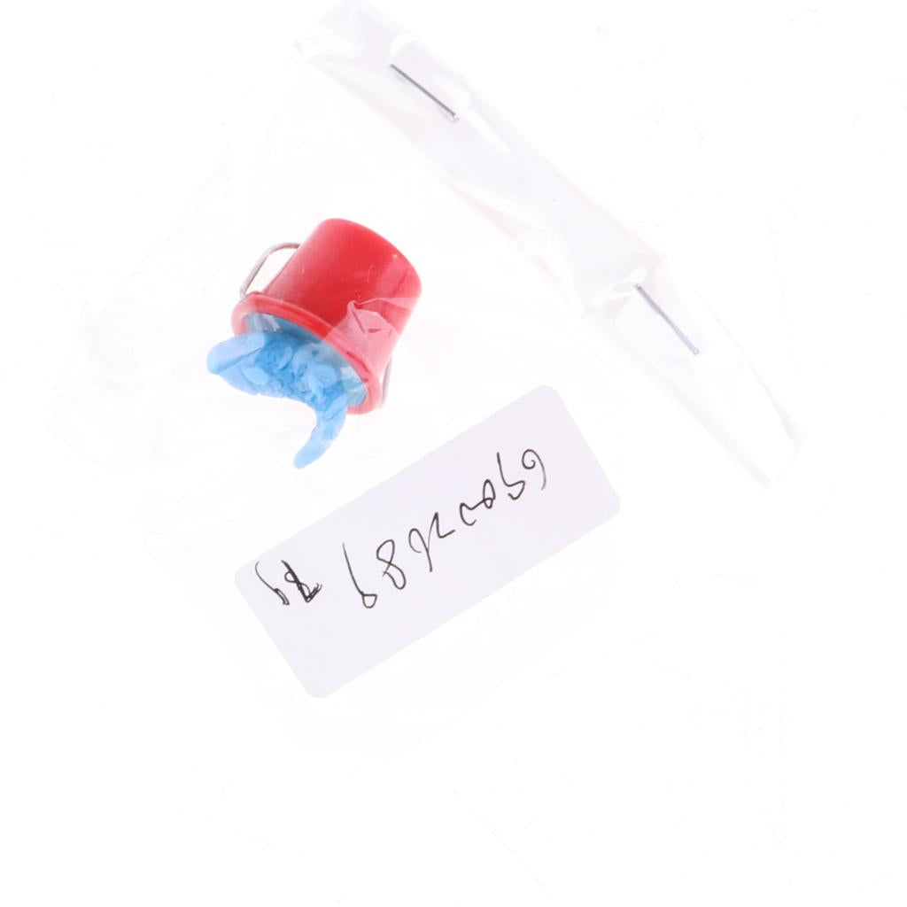 Lovely Mini Resin Beach Pail Fish And Sand Bucket For 1/12 Dollhouse Red