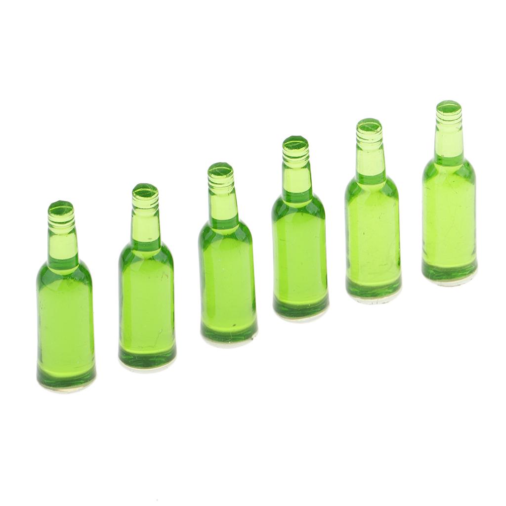 Kitchen Mini Drink Wine Juice Bottles for 1:12 Scale Dollhouse Green