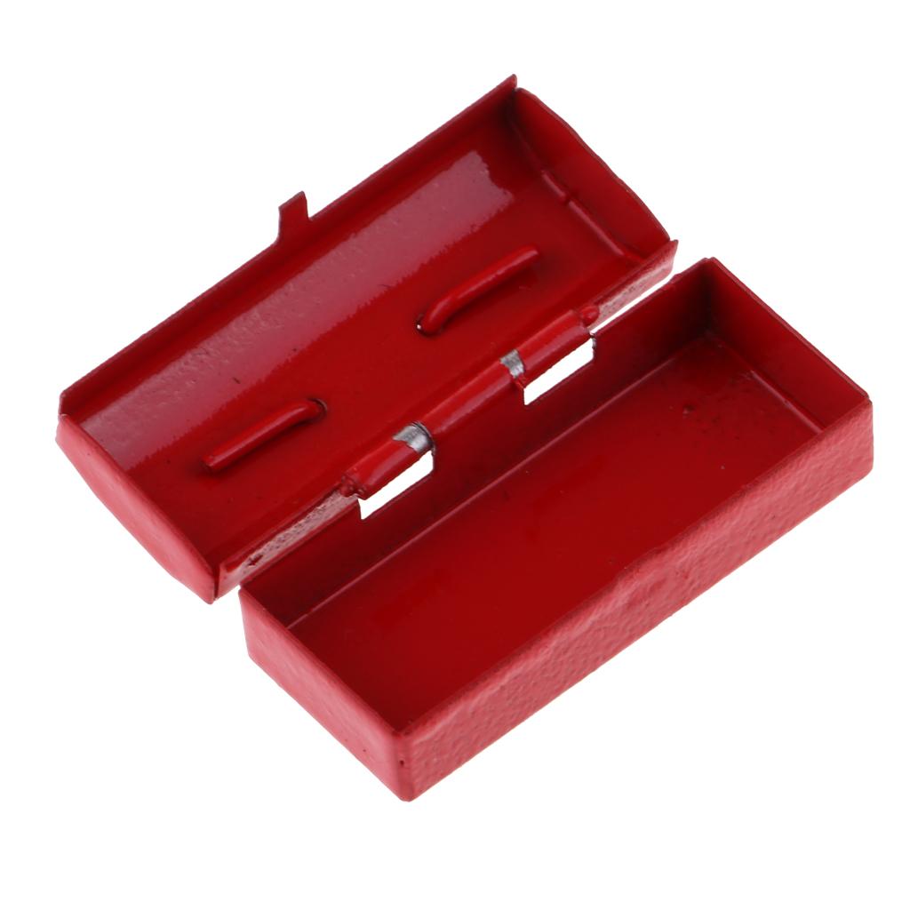 1/12 Scale Dollhouse Miniature Metal Tool Box Case Home Decor Red