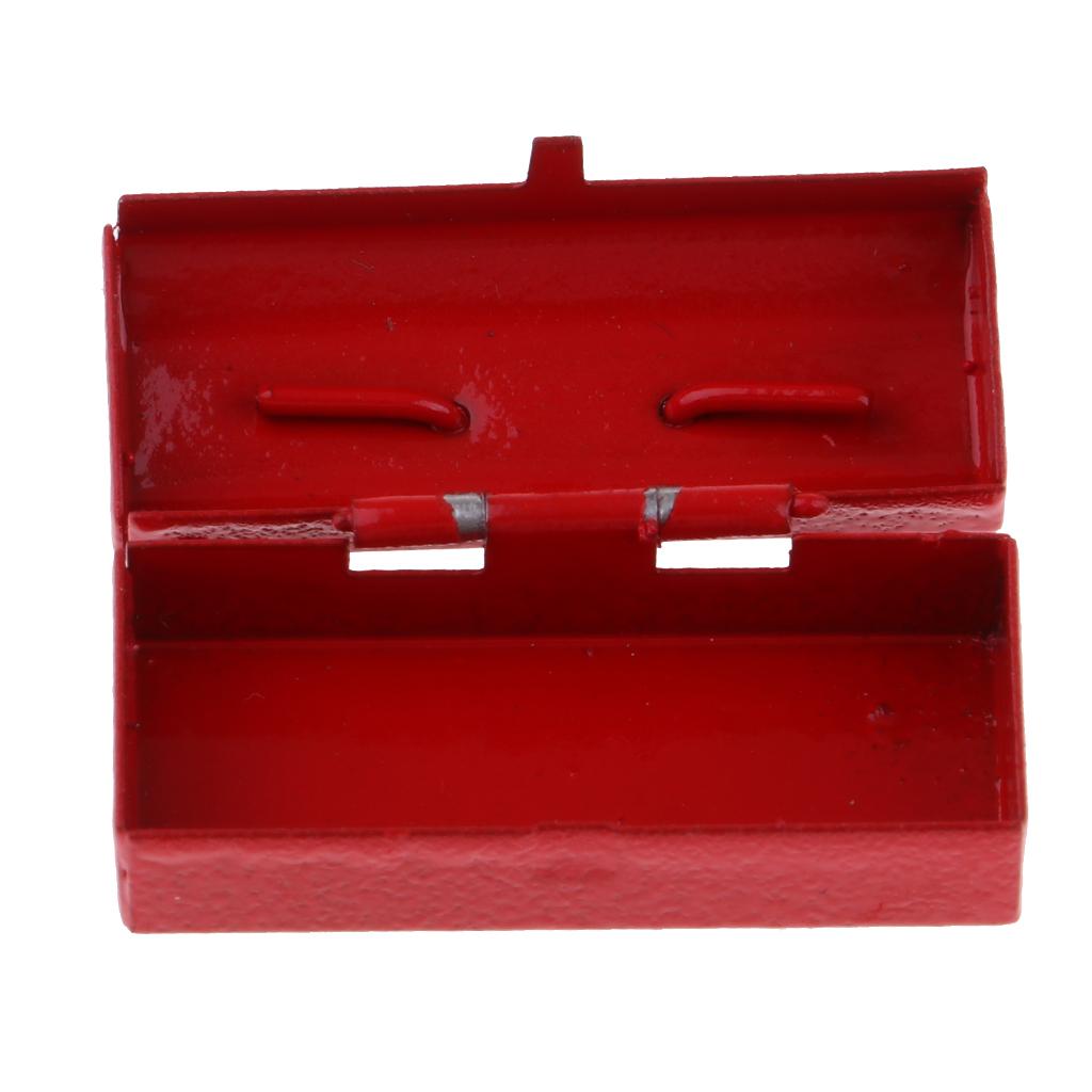 1/12 Scale Dollhouse Miniature Metal Tool Box Case Home Decor Red