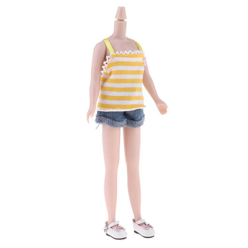 Flexible 19 Joints Nude Body & Clothes Suit for 12 Blythe Doll Costom Use"