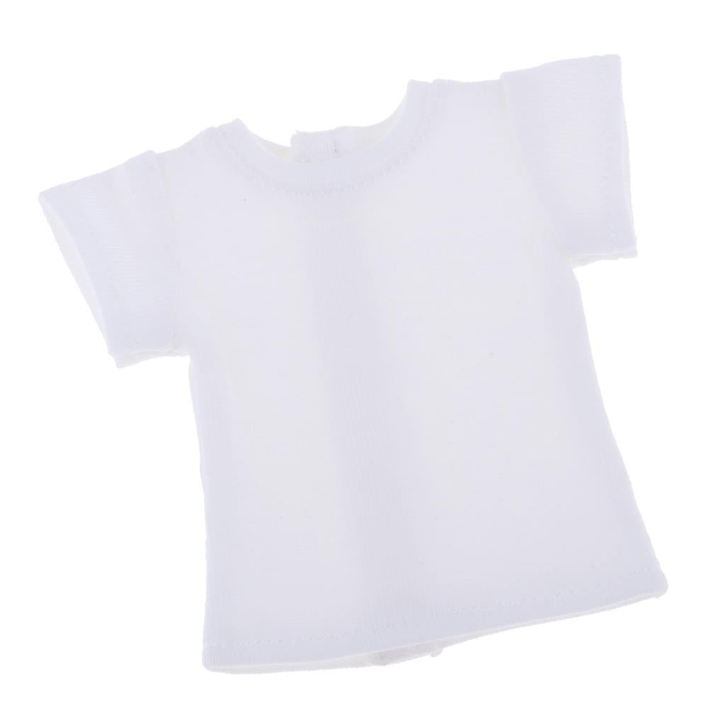Fashion White Casual Short Sleeve T-Shirt Top for 1/6 Doll Clothes Accessory