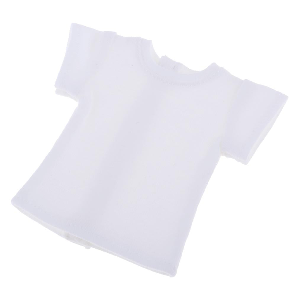 Fashion White Casual Short Sleeve T-Shirt Top for 1/6 Doll Clothes Accessory