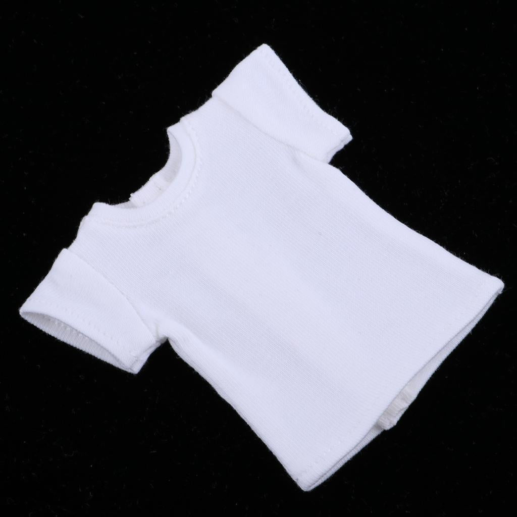 Fashion White Casual Short Sleeve T-Shirt Top for 1/6 Doll Clothes Accessory