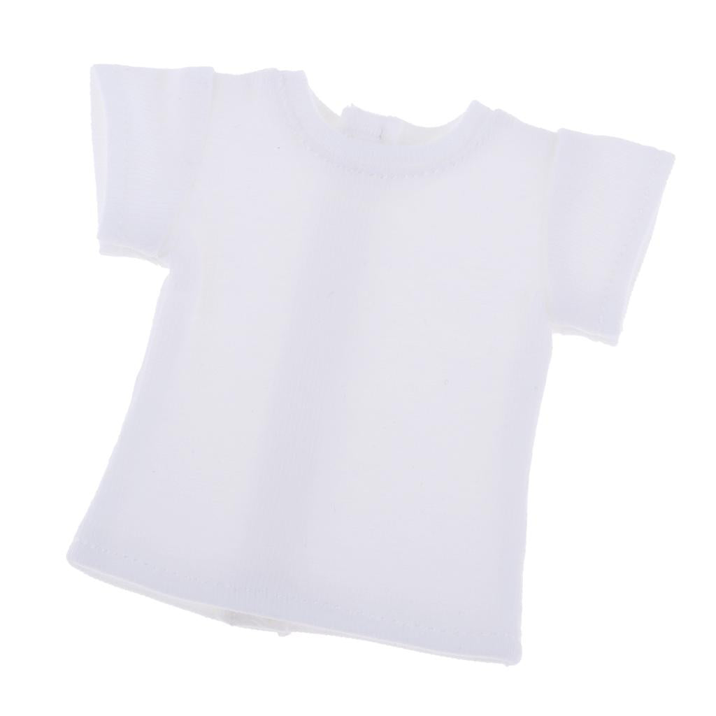 Fashion White Casual Short Sleeve T-Shirt Top for 1/6 Doll Clothes Accessory