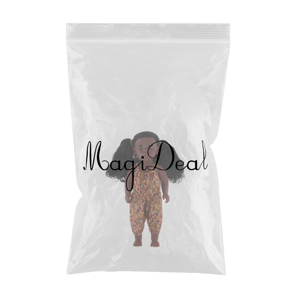 Fashionable Vinyl Realistic Baby Doll African Girl Doll With Outfits 43cm