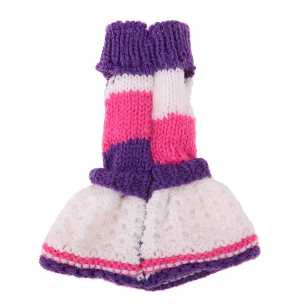 New Doll Clothes Striped Sweater Dress Knitted Woven  For 1/6 Doll Toy