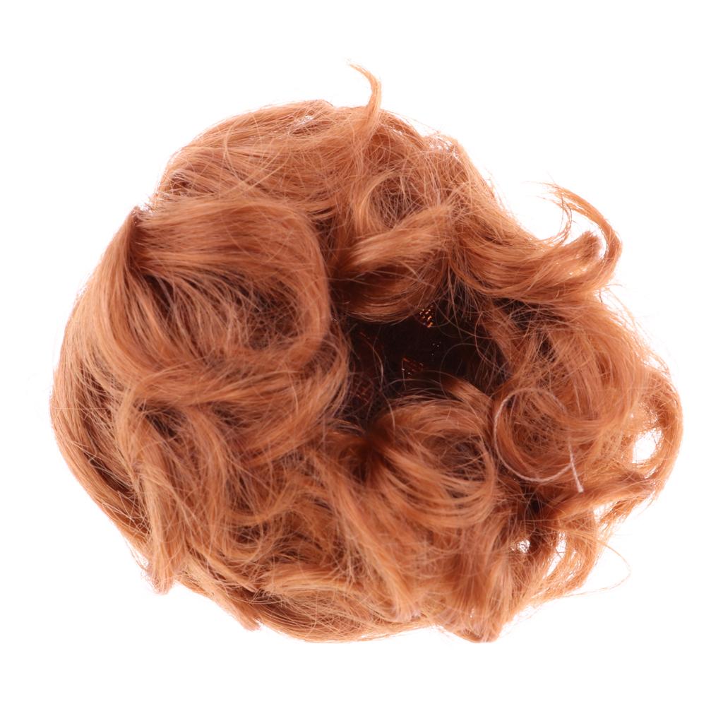 Fashion Doll Wig Short Curly Hair DIY Making for Uncle Doll Accs Radish Red