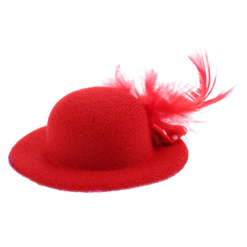 6Pcs Fashion Lady Bowler Doll Hat Caps for28-30cm Barbie Doll Clothes Accs