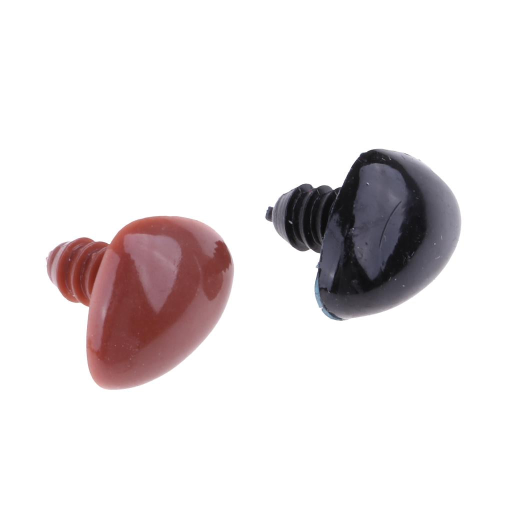 130 Pieces Plastic Safety Noses for Bear Animals Dolls Making Black & Brown