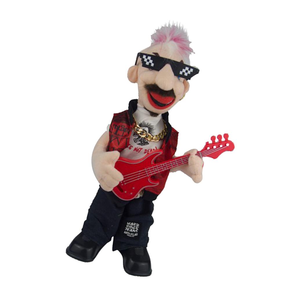 38cm Electric Plush Punk Bass Man Doll Kids Birthday Creative Toys Gifts